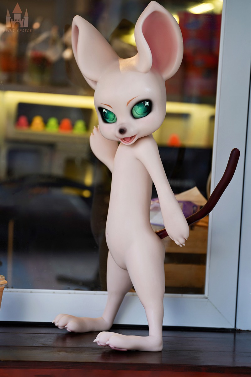 Size 1/4 Cute White Skin Silicone Body Head Sex Doll Castle Cheese Mouse Furry