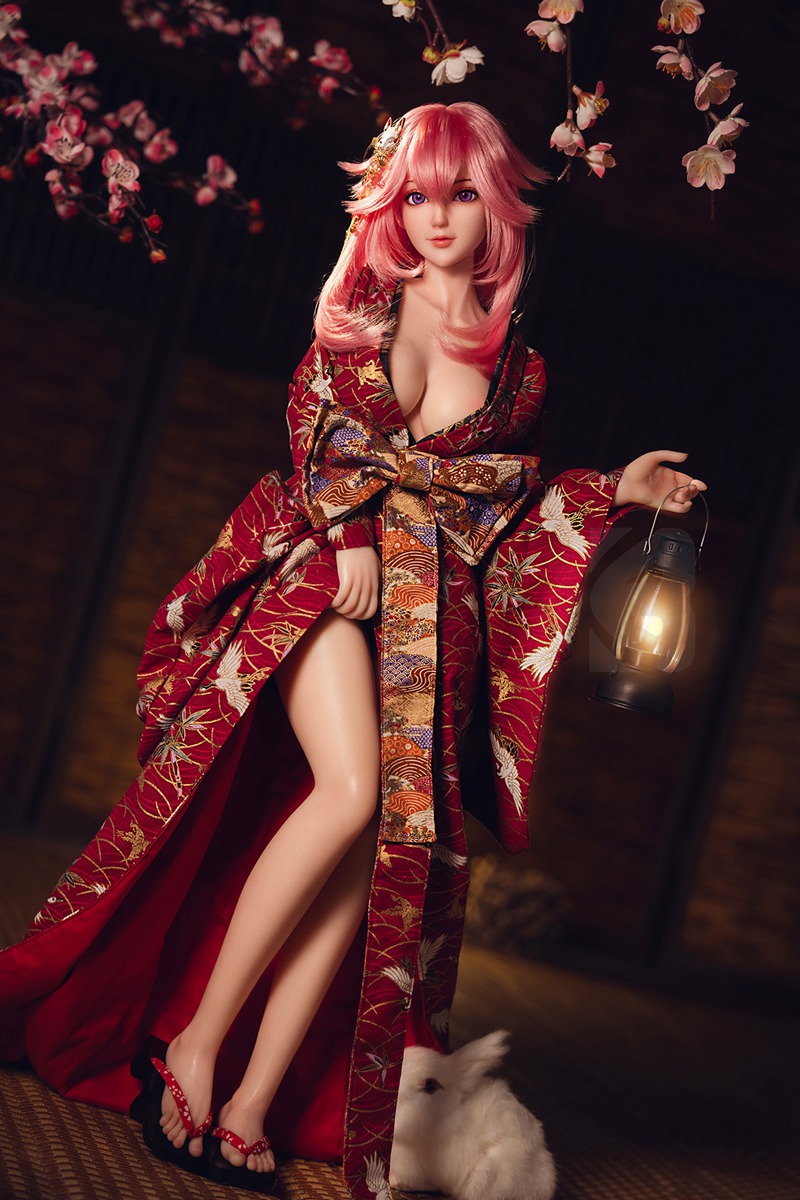 Size 1/2 Reallife White Skin Silicone Body Head Anime Sex Doll Yae Miko