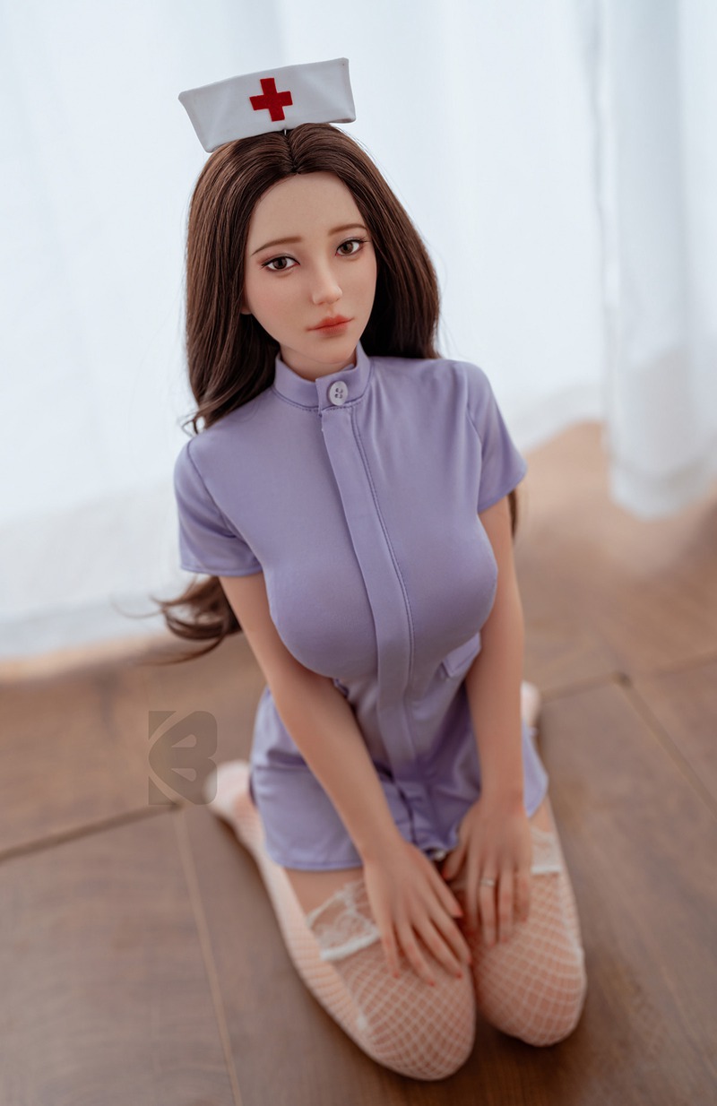 Size 1/2 Reallife White Skin Silicone Body Head Nurse Sex Doll Qing - Image 7