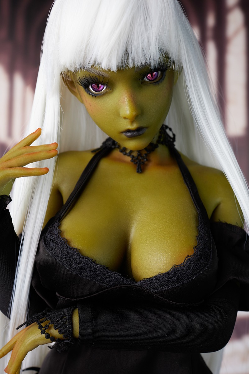 Size 1/3 Real-life Olive Skin White Hair Silicone Body Head Sex Doll Momoko - Image 5