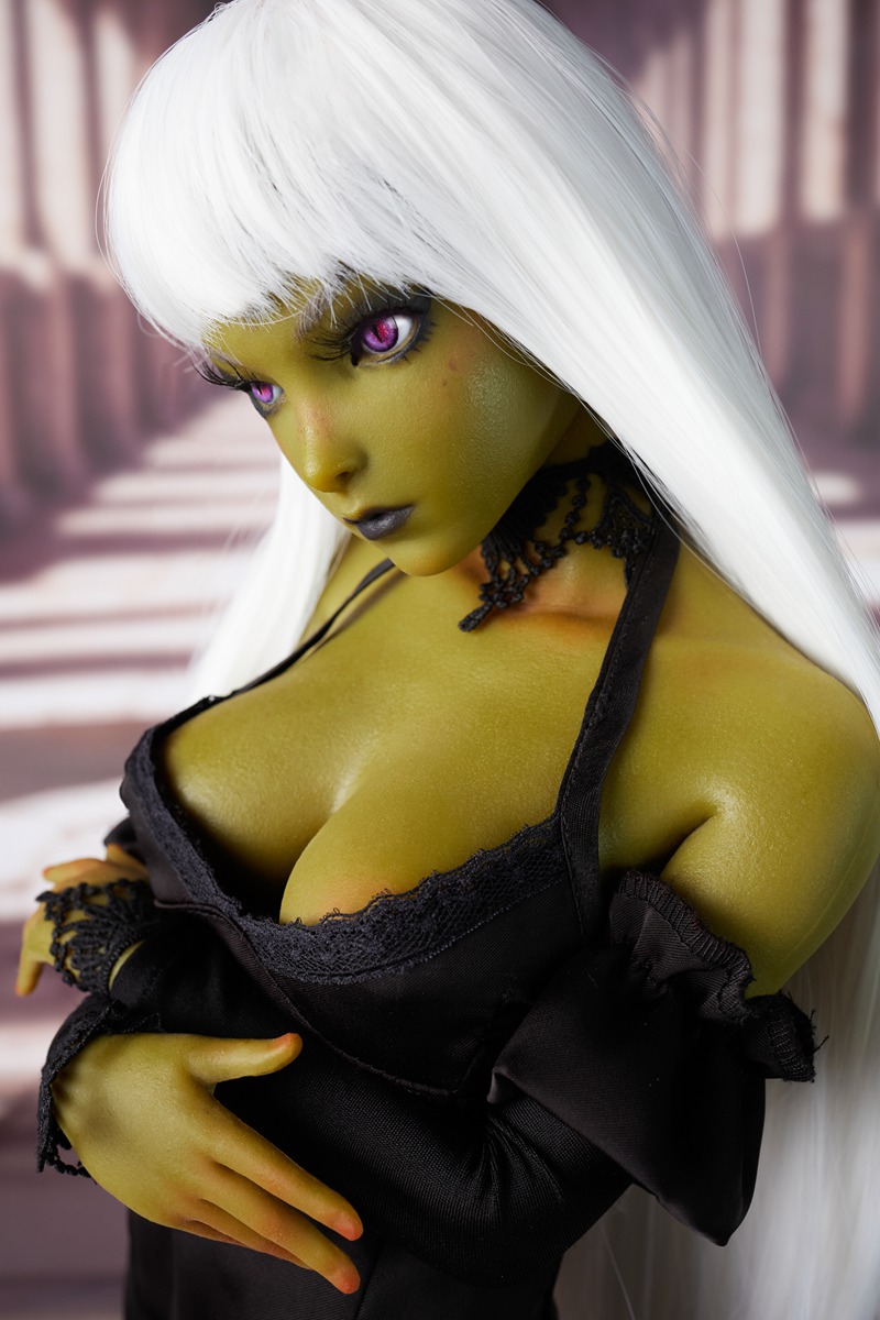 Size 1/3 Real-life Olive Skin White Hair Silicone Body Head Sex Doll Momoko - Image 6