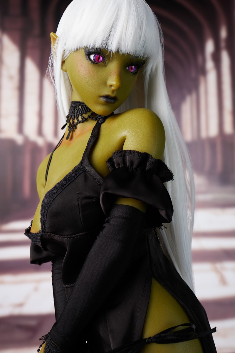 Size 1/3 Real-life Olive Skin White Hair Silicone Body Head Sex Doll Momoko - Image 7