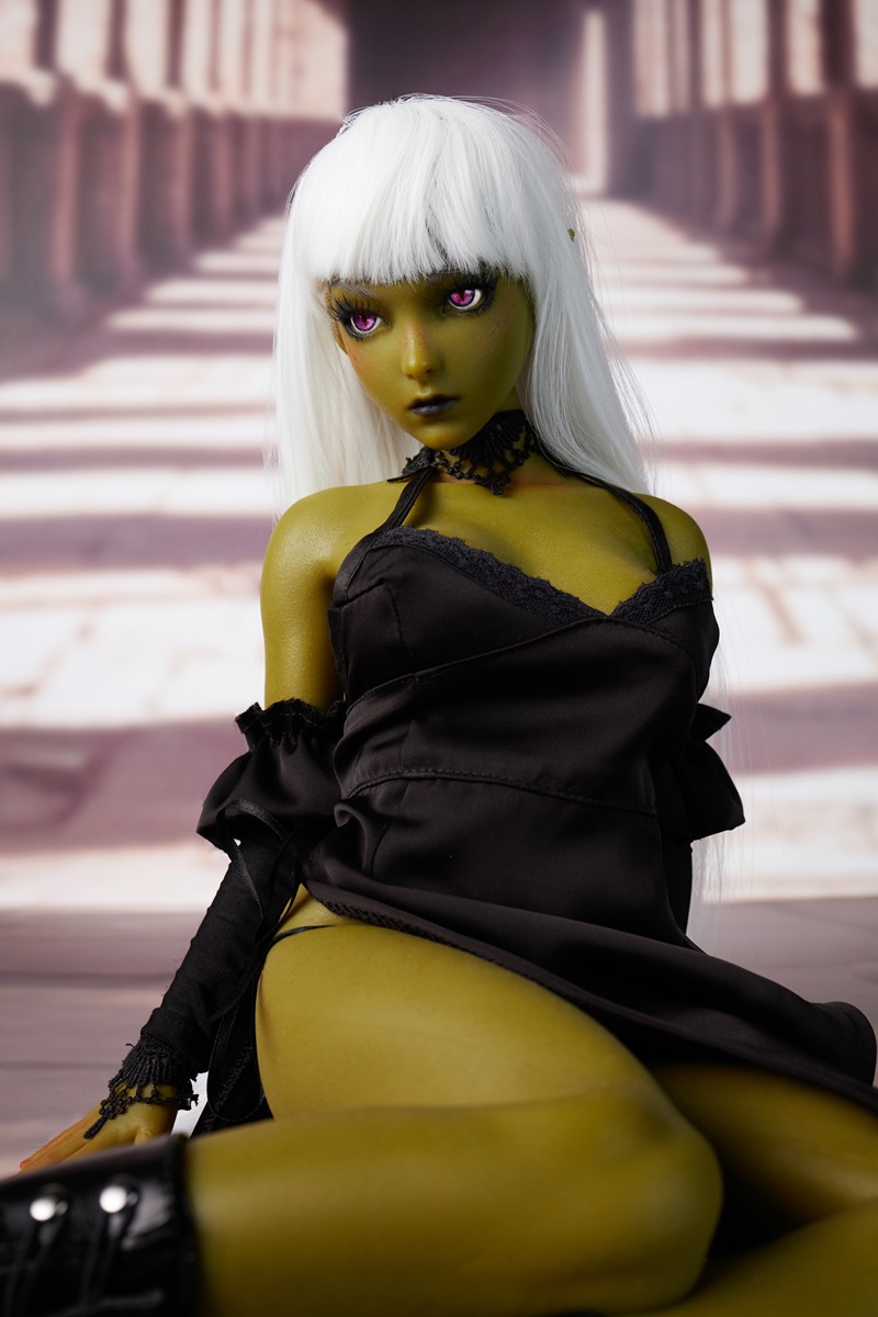 Size 1/3 Real-life Olive Skin White Hair Silicone Body Head Sex Doll Momoko - Image 8