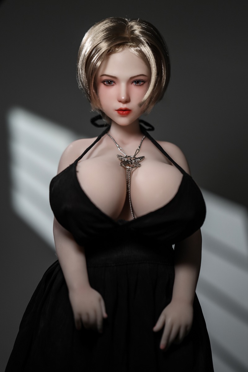 Size 1/3 Real-life Cinnamon Skin Short Hair Silicone Body Head Sex Doll Chace - Image 3