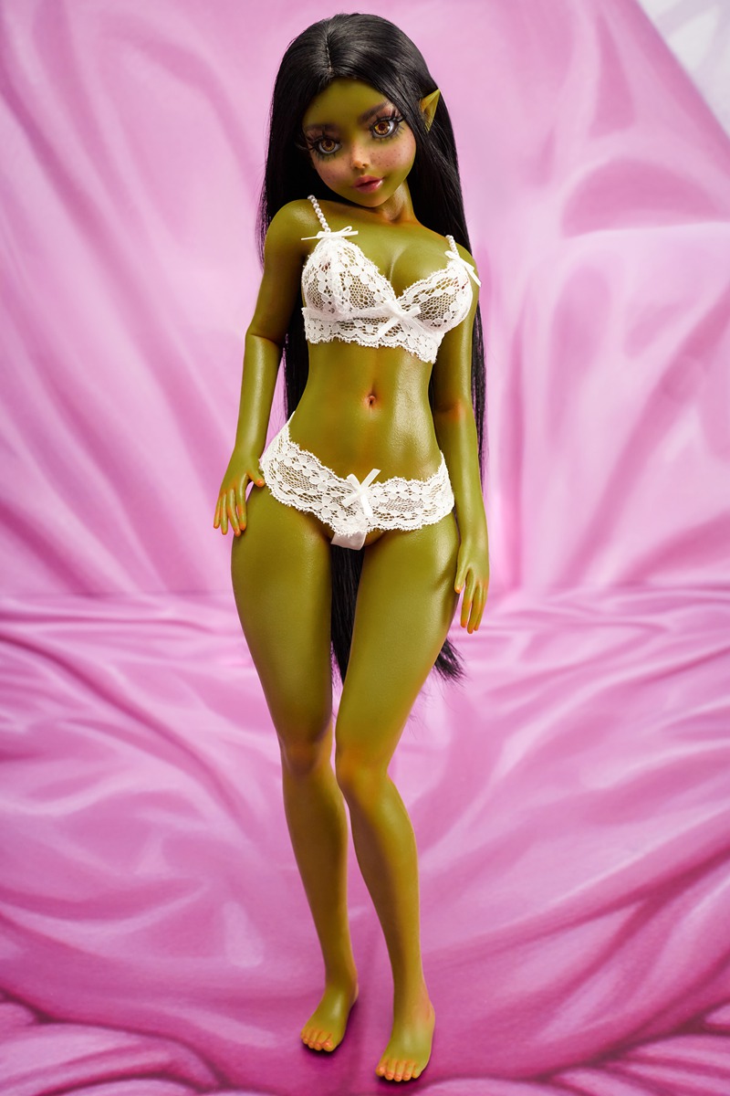 Size 1/3 Real-life Olive Skin White Hair Silicone Body Head Sex Doll Hani - Image 9