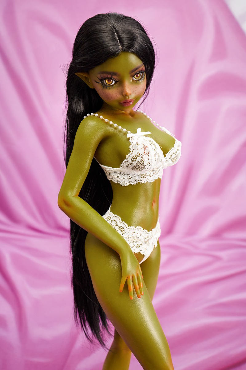 Size 1/3 Real-life Olive Skin White Hair Silicone Body Head Sex Doll Hani - Image 11