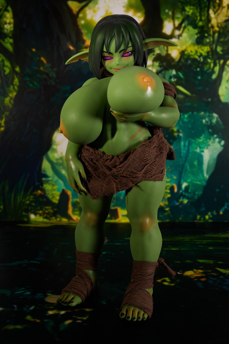 Size 1/3 BBW Lifelike Big Boobs Green Skin Silicone Body Head Sex Doll Zarga - Image 5