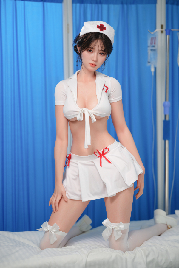 Size 1/2 Realistic Japanese Nurse Skinny Silicone Sex Doll - Image 6
