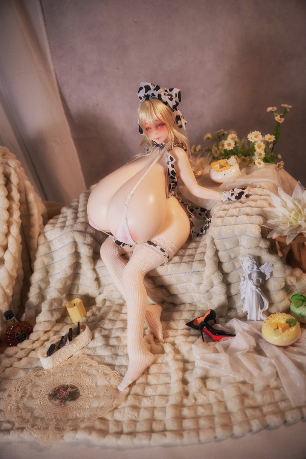 Size 1/3 Cute Huge Breast Silicone Body Head Sex Doll Riko
